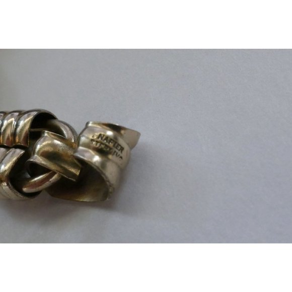 Vintage Signed Napier Gold Plated Sterling Ring Construction Link Bracelet - Picture 10 of 12